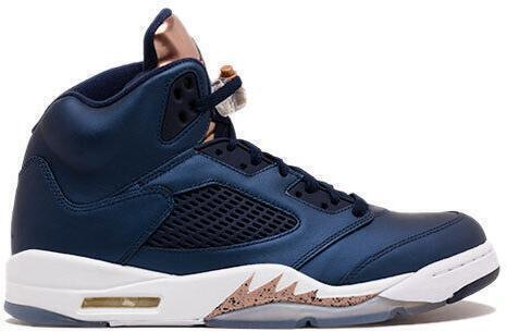Size 9.5 - Air Jordan 5 Retro Bronze Blue Pink Leather (136027-416)