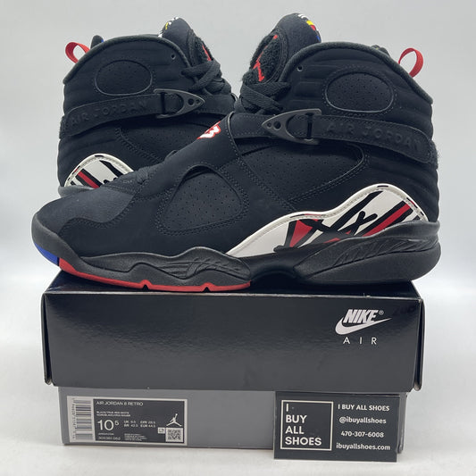 Size 10.5 - Jordan 8 Retro Mid Playoff Red White Black Suede (305381-062)