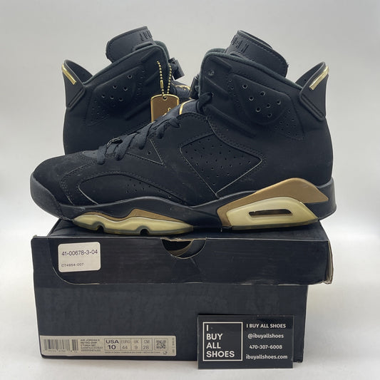 Size 10 - Jordan 6 Retro Defining Moments 2020 Black Gold Suede (CT4954-007)