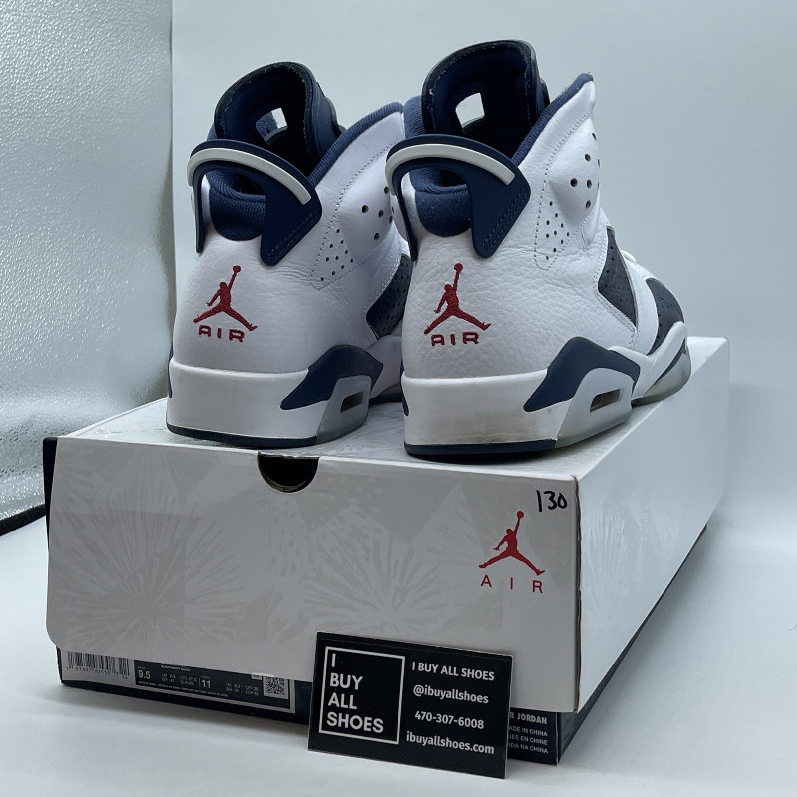 Size 9.5 - Air Jordan 6 Retro 2024 Olympic Blue White Leather (CT8529-164)