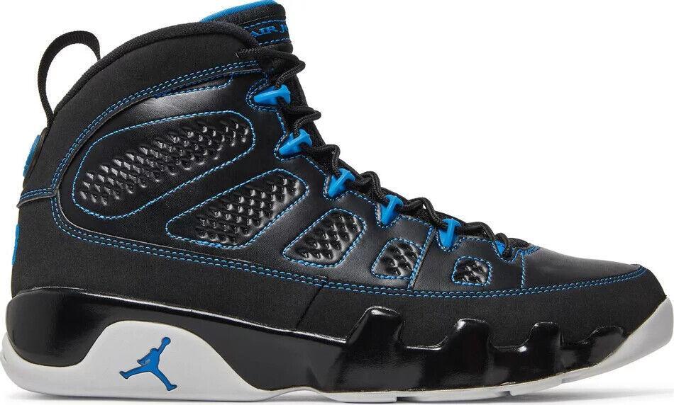 Size 9 - Air Jordan 9 Retro Photo Blue Black Leather (302370-007)