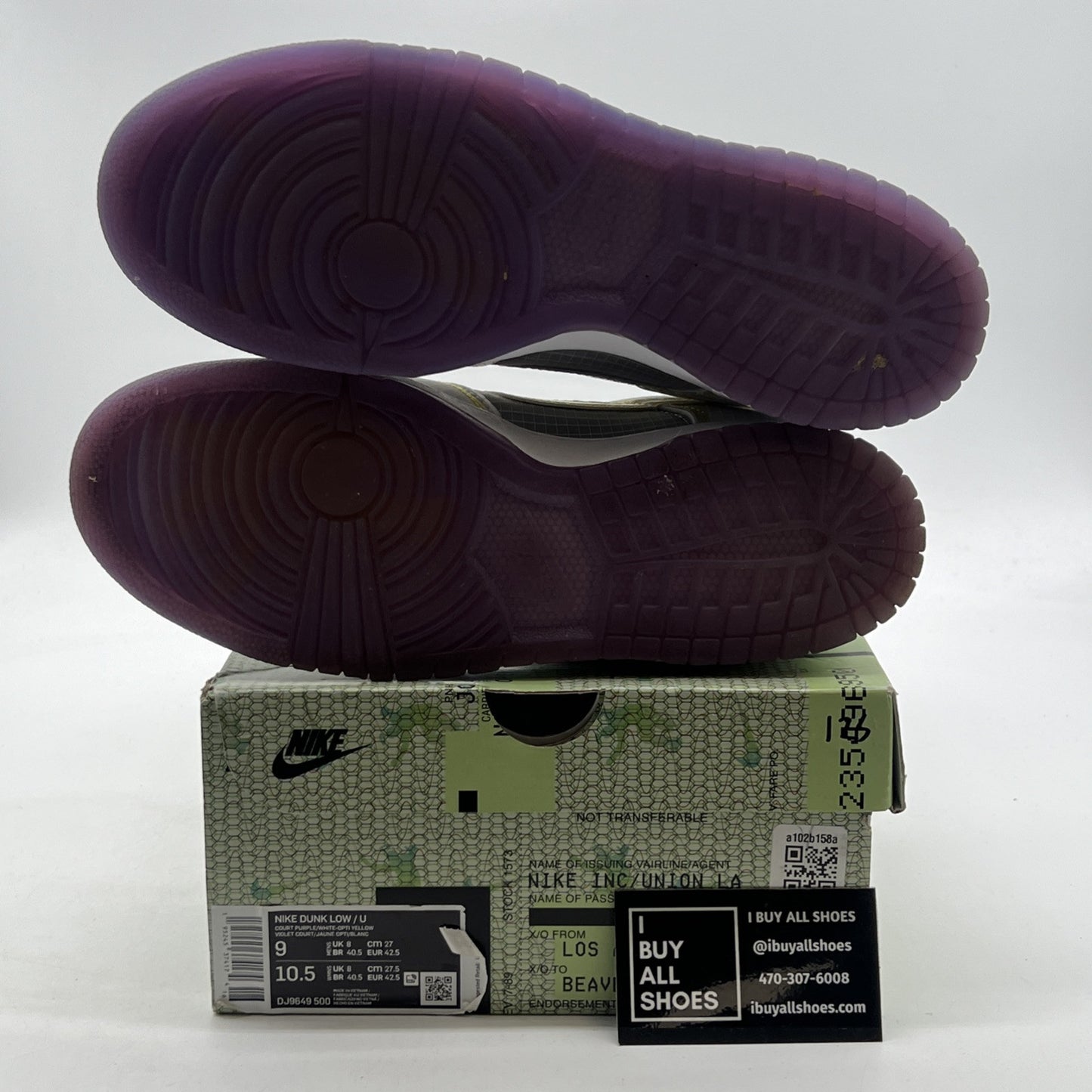Size 9 - Nike Union LA x Dunk Low Passport Pack - Court Purple (DJ9549-500)