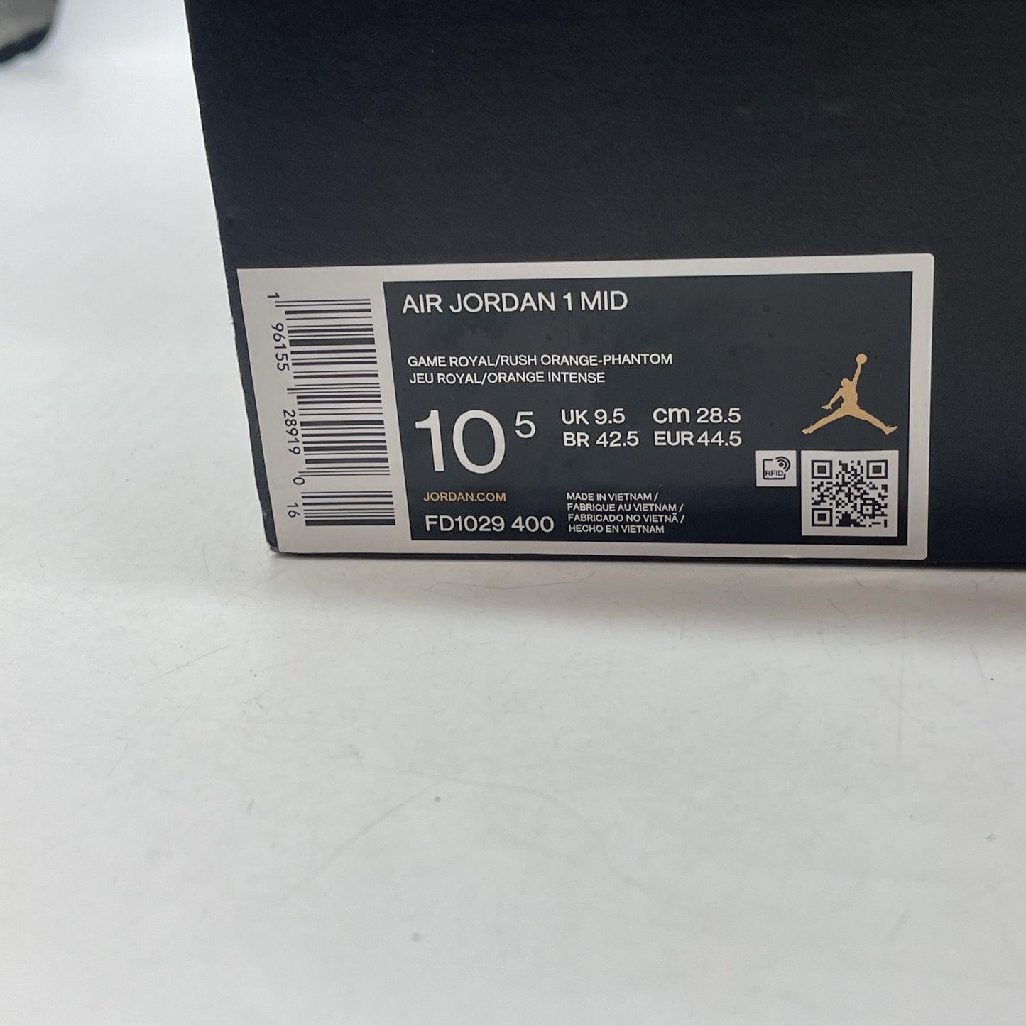 Size 10.5 - Jordan 1 Mid Knicks 2023 Blue White Orange Leather (FD1029-400)