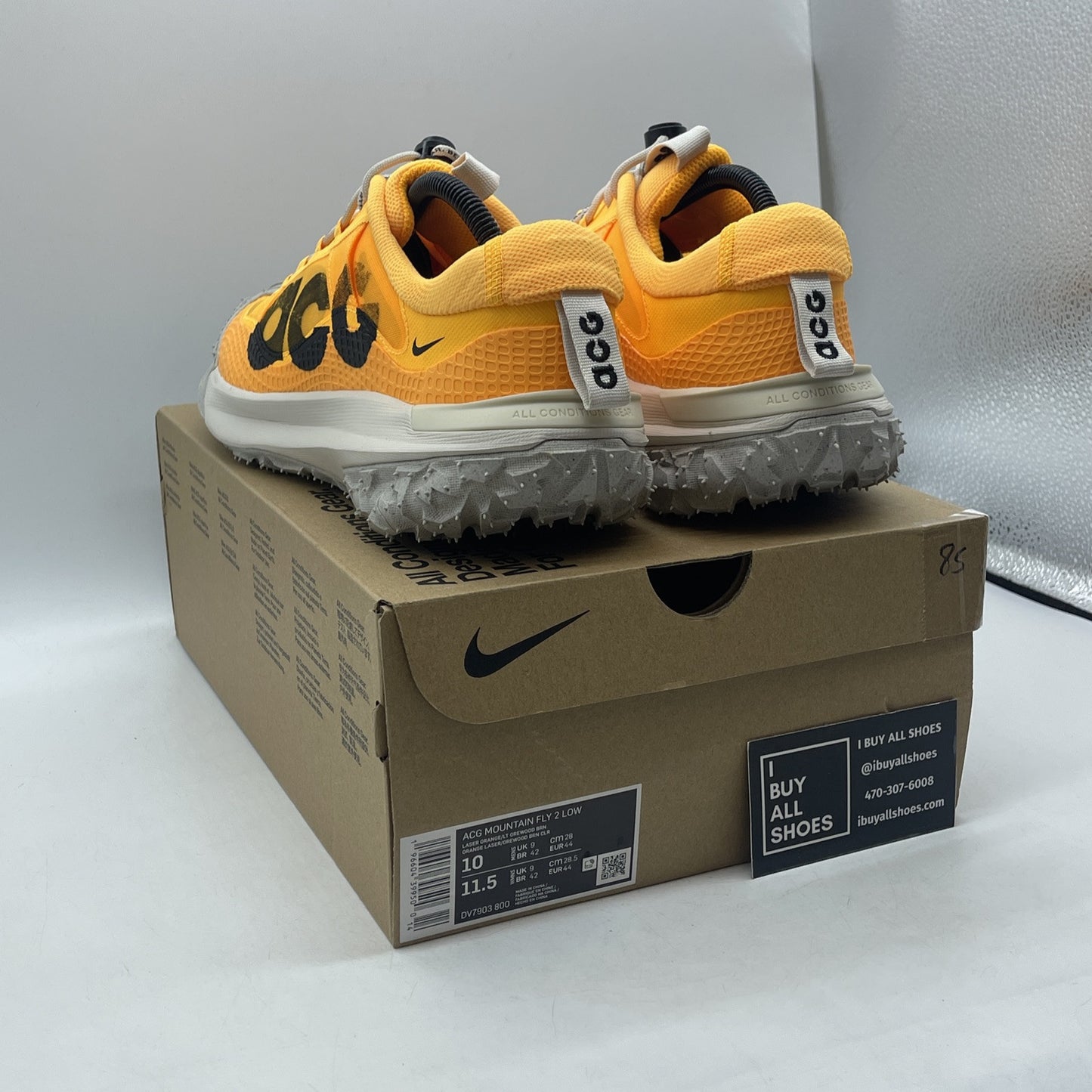 Size 10 - Nike ACG Mountain Fly 2 Low Laser Orange White Suede (DV7903-800)