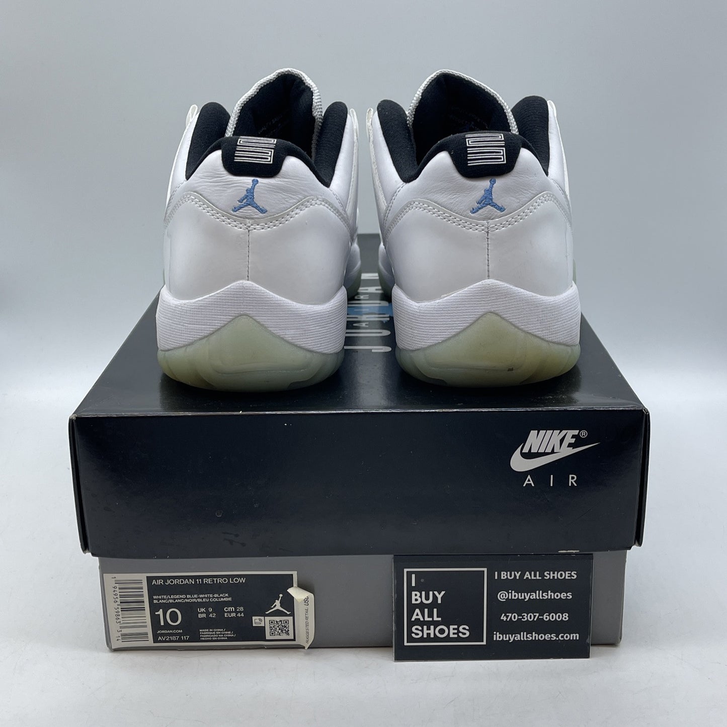 Size 10 - Jordan 11 Retro Low Legend Blue White Leather (AV2187-117)