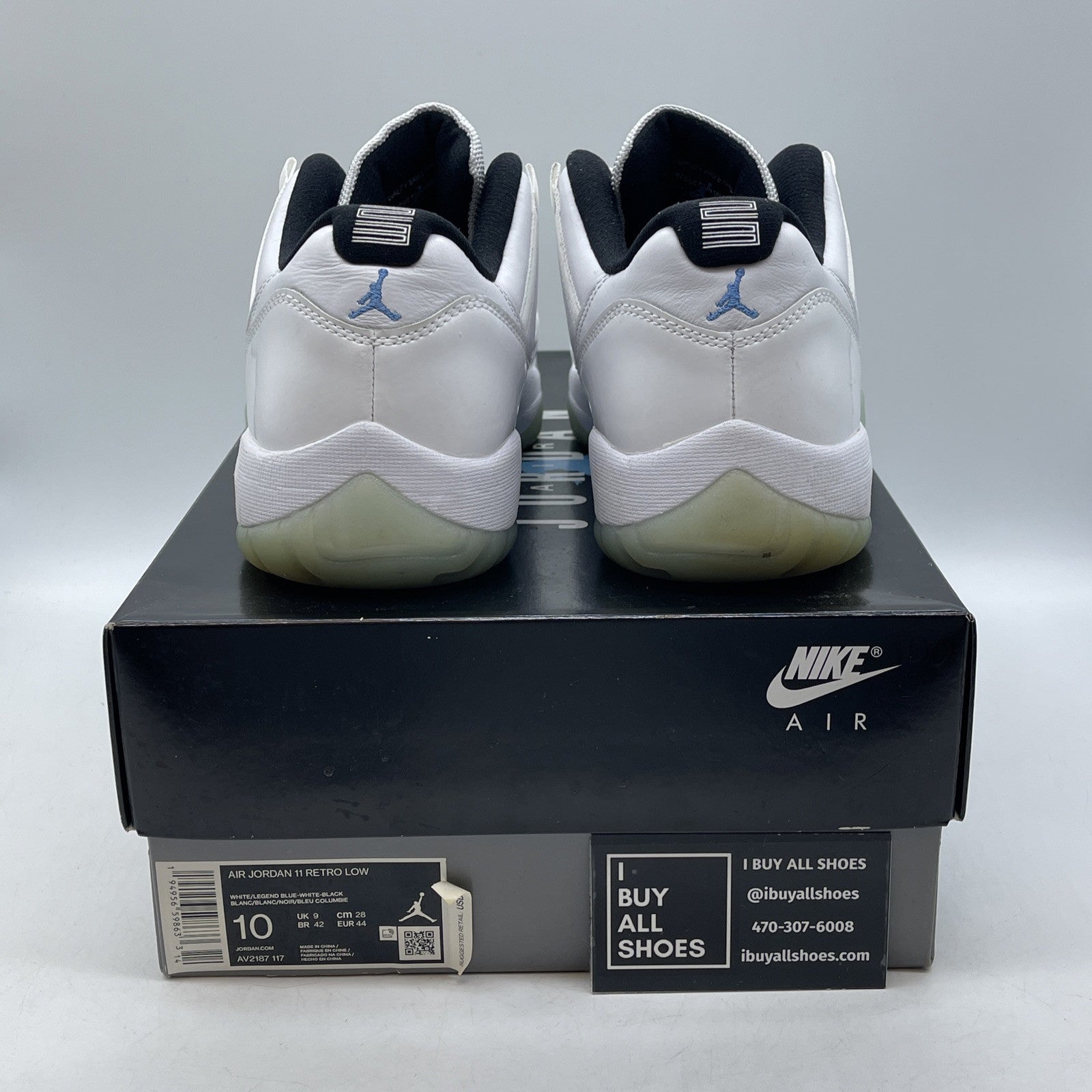 Size 10 - Jordan 11 Retro Low Legend Blue White Leather (AV2187-117)