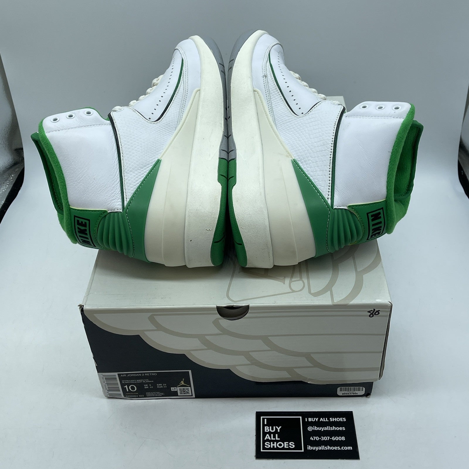 Size 10 - Jordan 2 Retro Lucky Green White Leather (DR8884-103)