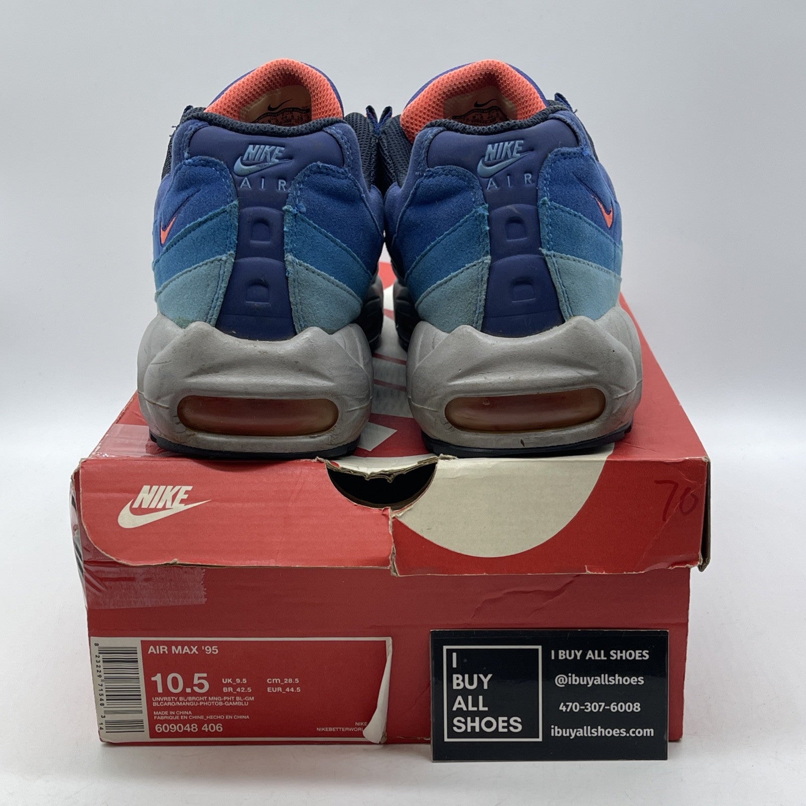Size 10.5 - Nike Air Max 95 University Blue Suede Leather (609048-406)
