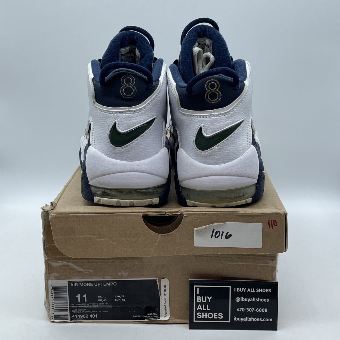 Size 11 - Nike Air More Uptempo 2012 Olympic Blue White Suede (414962-401)