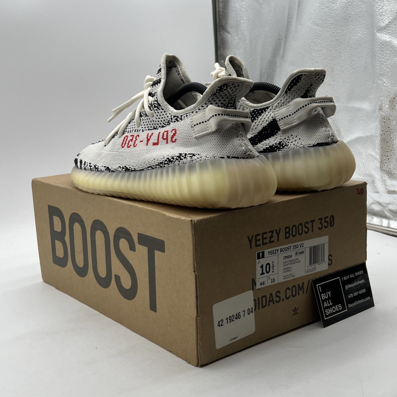 Size 10.5 - Adidas Yeezy Boost 350 V2 Low Zebra (CP9654)