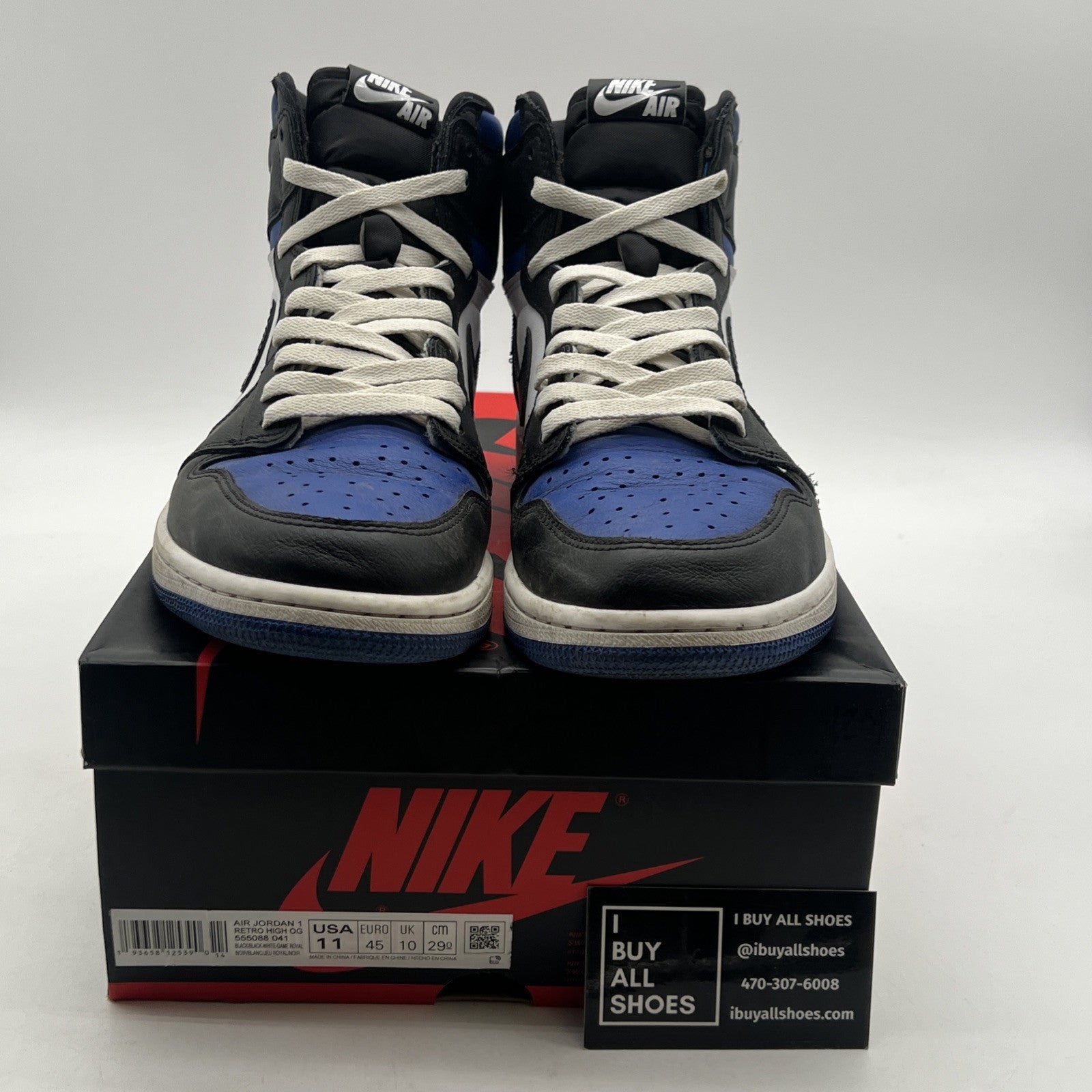 Size 11 -  Air Jordan 1 Retro OG High Royal Toe (555088-041)