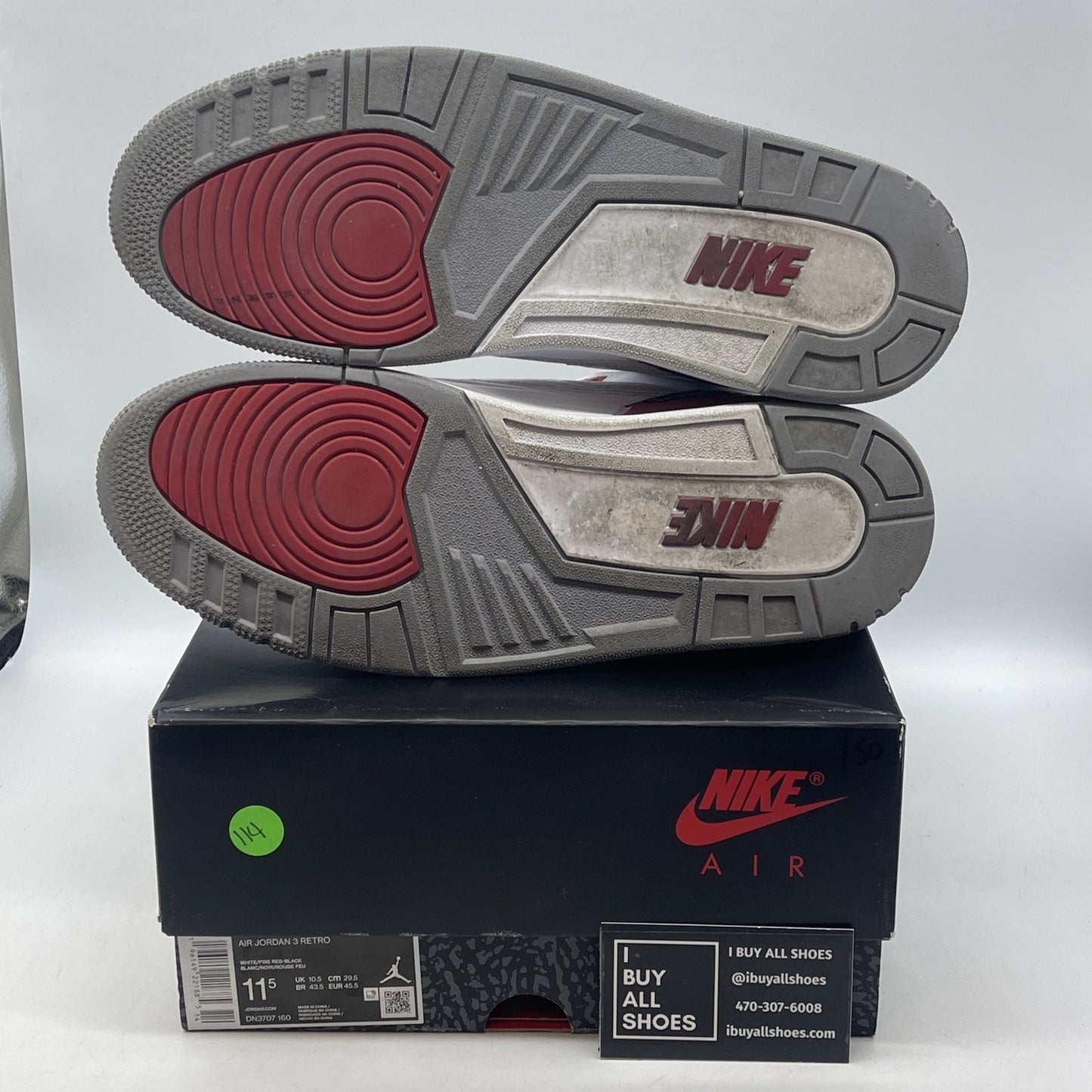 Size 11.5 - Jordan 3 Retro Mid Fire Red White Grey Suede Leather (DN3707-160)