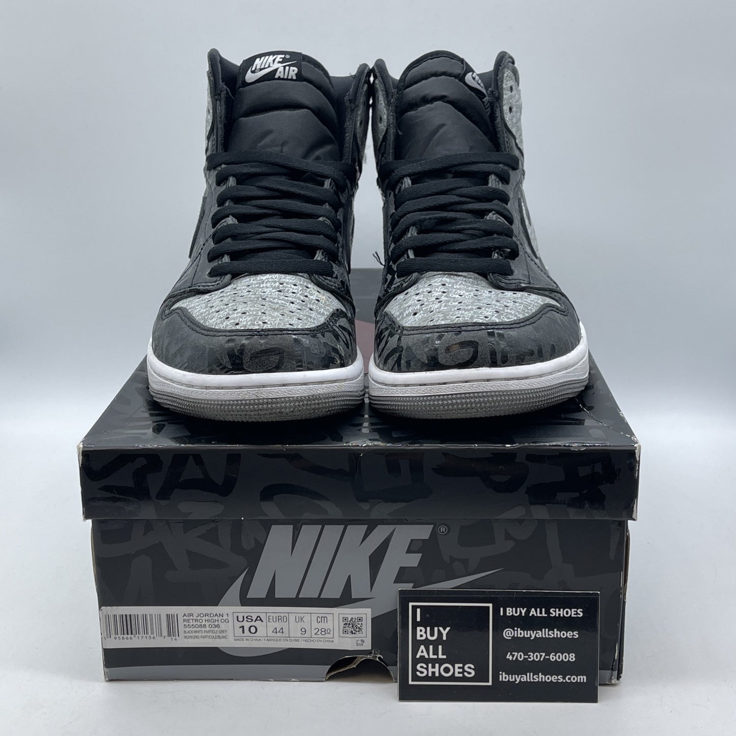 Size 10 - Jordan 1 OG High Rebellionaire Grey Black Suede Leather (555088-036)
