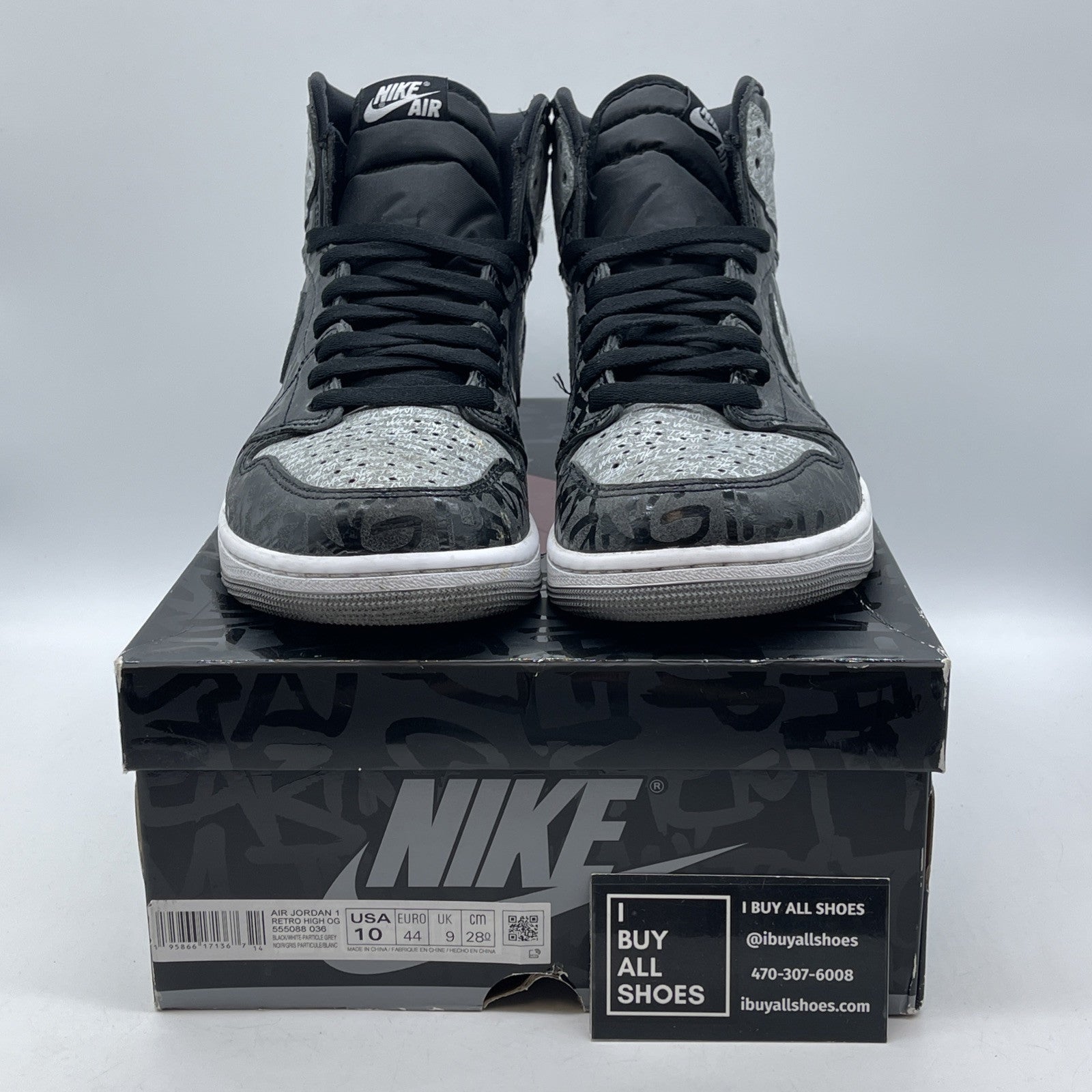 Size 10 - Jordan 1 OG High Rebellionaire Grey Black Suede Leather (555088-036)
