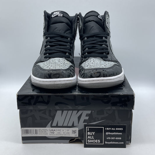 Size 10 - Jordan 1 OG High Rebellionaire Grey Black Suede Leather (555088-036)