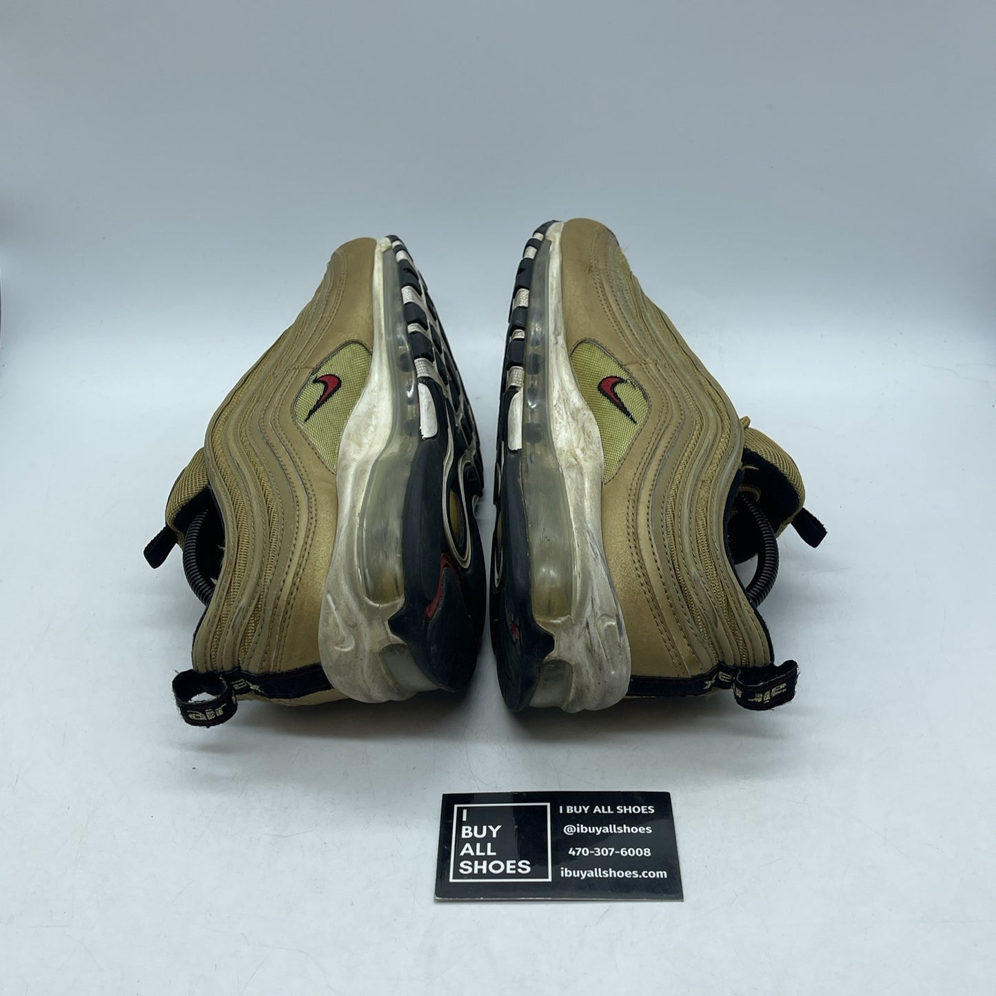 Size 11 - Nike Air Max 97 OG QS Metallic Gold Black Red Suede (884421-700)