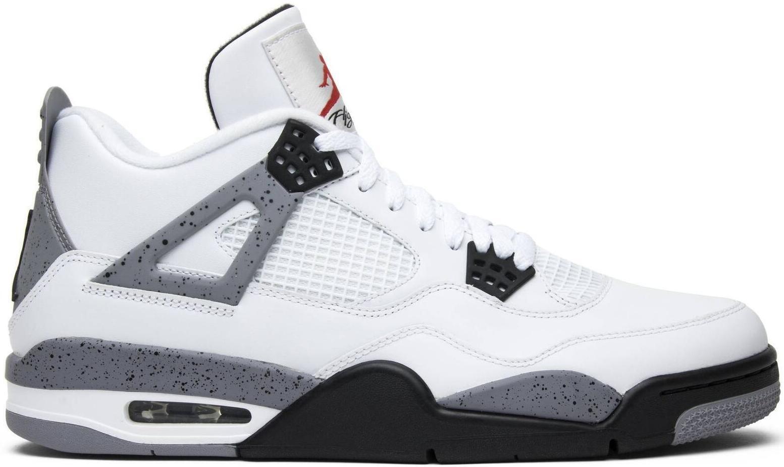 Size 10 - Jordan 4 Retro Cement 2012 Black White Leather (308497-103)