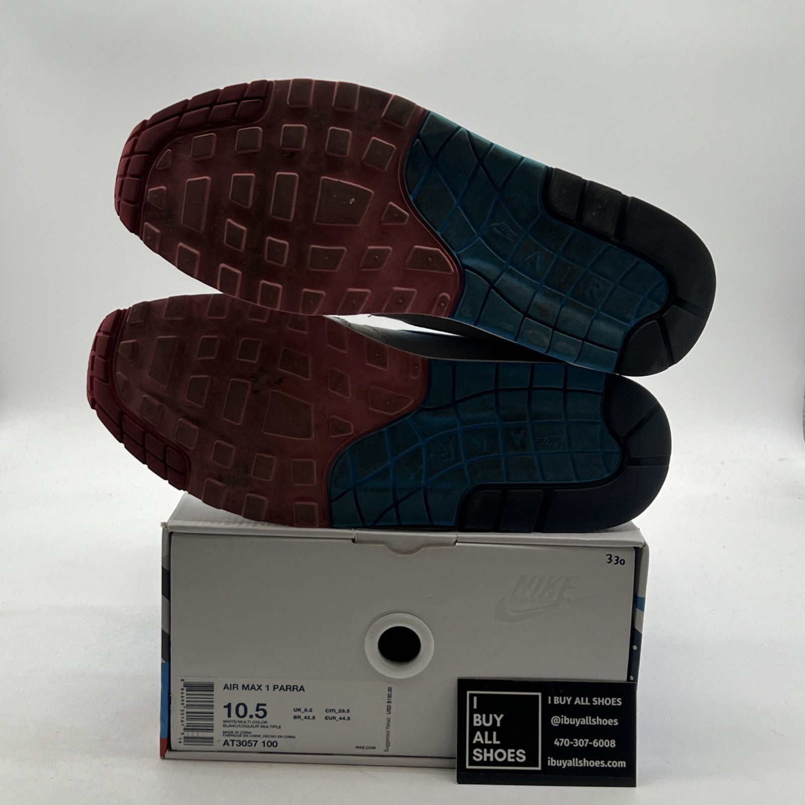 Size 10.5 - Nike Parra x Air Max 1 White (AT3057-100)