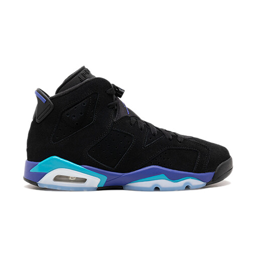 Size 7Y (GS) - Jordan 6 Retro Mid Aqua Black Blue Suede (384665-004)