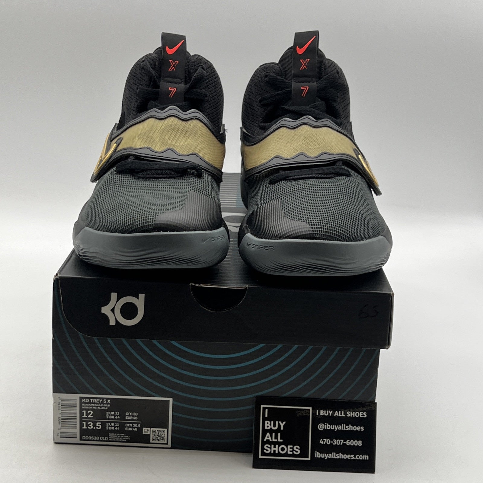 Size 12 - Nike KD Trey 5 X Black Metallic Gold (DD9538-010)