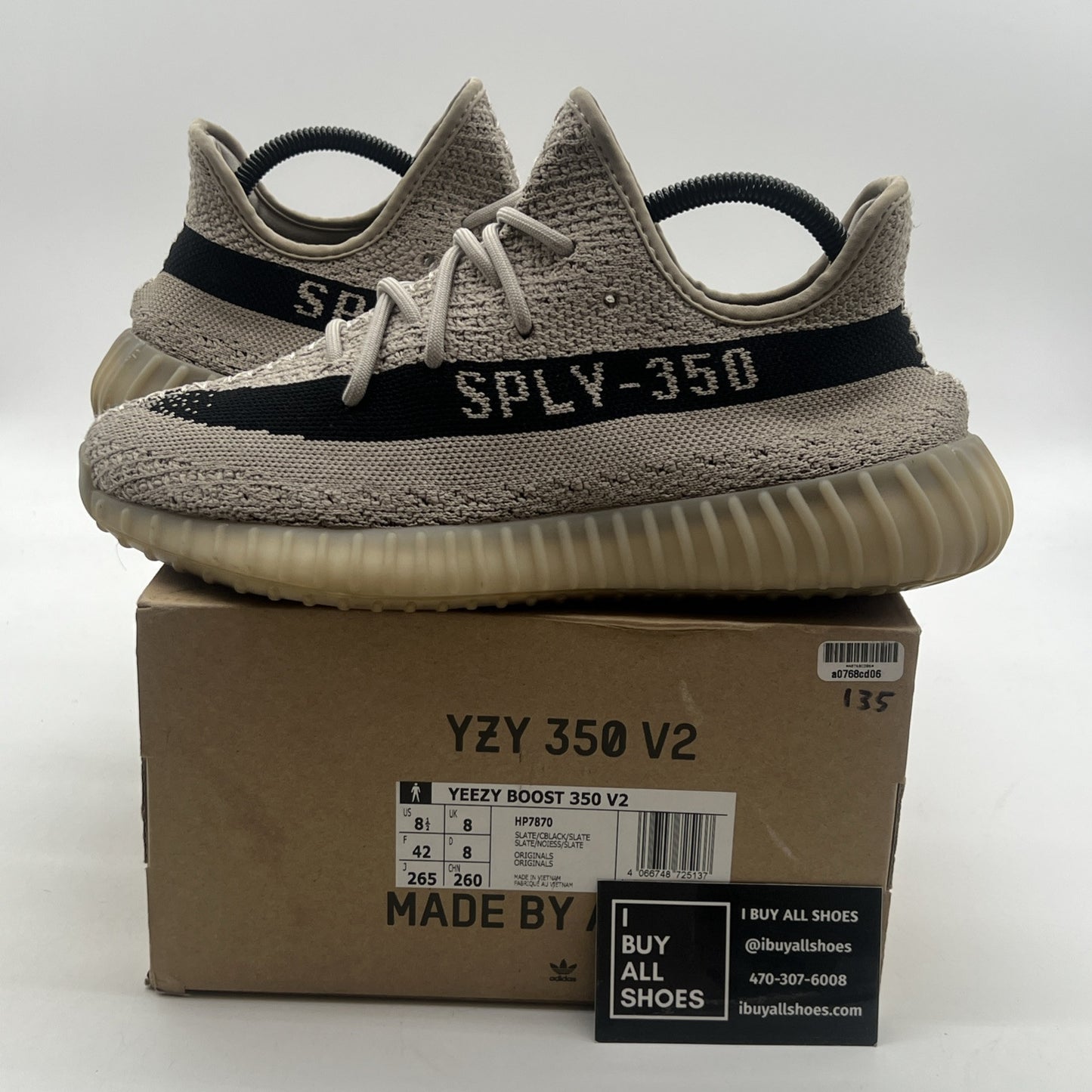 Size 8.5 - Adidas Yeezy Boost 350 V2 Low Slate (HP7870)