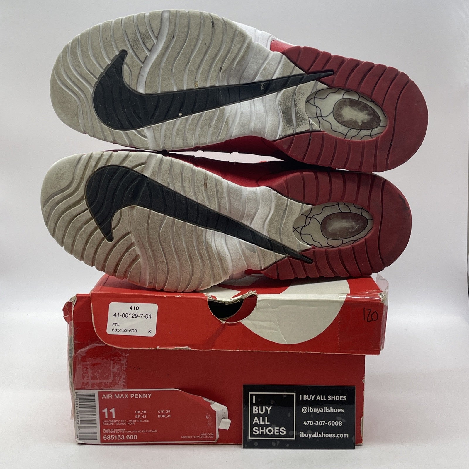 Size 11 - Nike Air Max Penny 1 University Red Black Suede (685153-600)