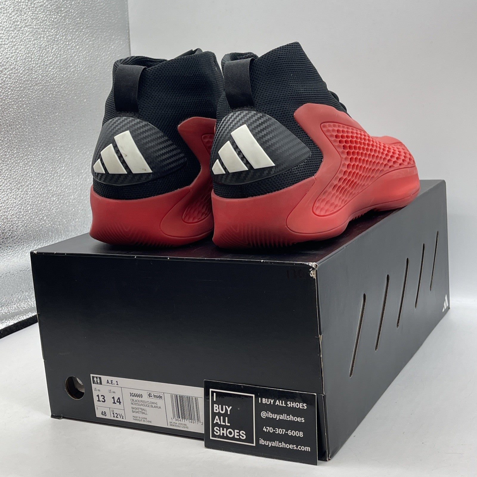 Size 13 - adidas AE 1 Pure Ruby Red Black White Suede (IG6669)