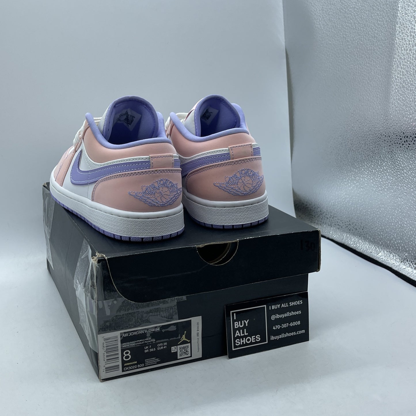 Size 8 - Air Jordan 1 SE Low Arctic Punch Suede Leather (CK3022-600)