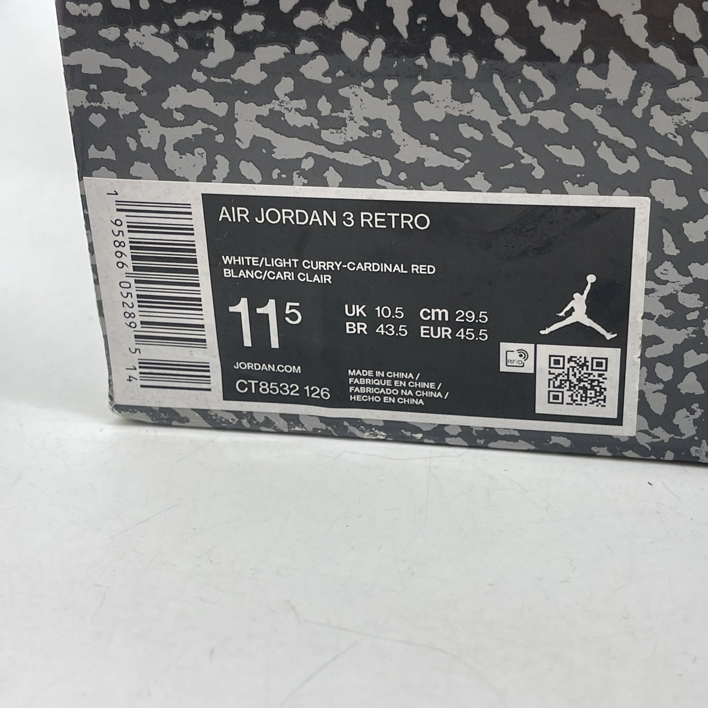 Size 11.5 - Jordan 3 Retro Mid Cardinal Red White Grey Suede (CT8532-126)