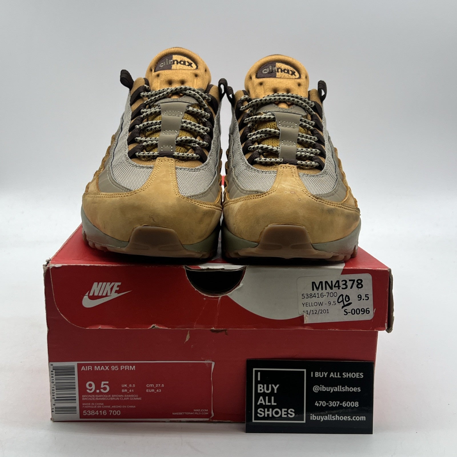 Size 9.5 - Nike Air Max 95 Premium Wheat (538416-700)