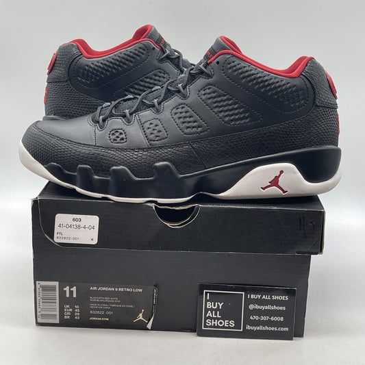 Size 11 - Air Jordan 9 Retro Low Snakeskin Black Red Leather (832822-001)