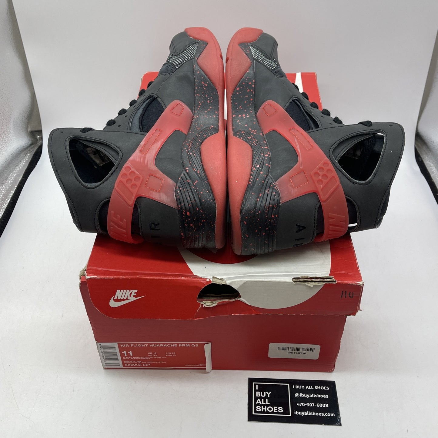 Size 11 - Nike Air Flight Huarache PRM QS Love/Hate Pack Suede (686203-001)