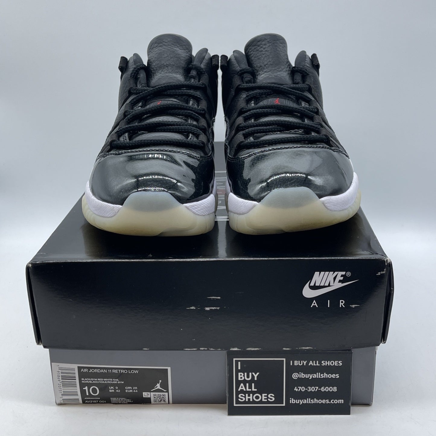 Size 10 - Jordan 11 Retro Low 72-10 Black Grey Red Suede Leather (AV2187-001)