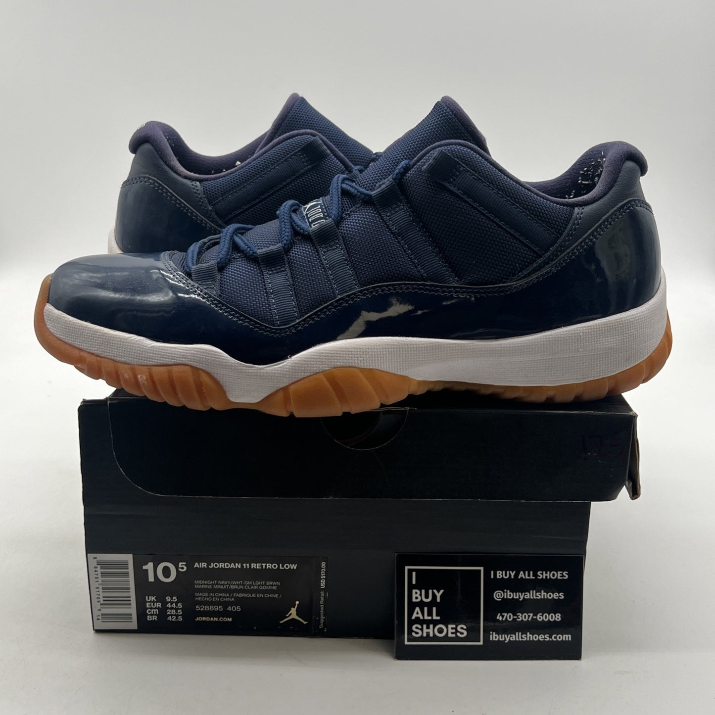Size 10.5 - Air Jordan 11 Retro Low Navy Gum (527895-405)
