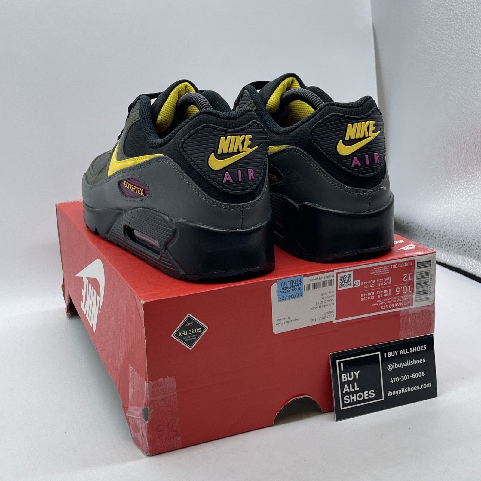 Size 10.5 - Nike Air Max 90 GORE-TEX Tour Yellow Cargo Khaki (DJ9779-001)