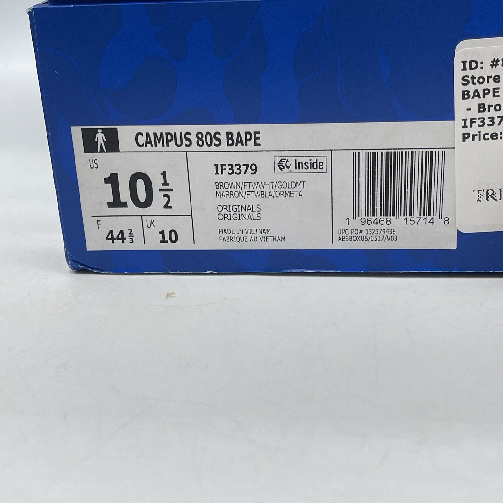 Size 10.5 - adidas BAPE x Campus 80s 30th Anniversary - Brown White (IF3379)