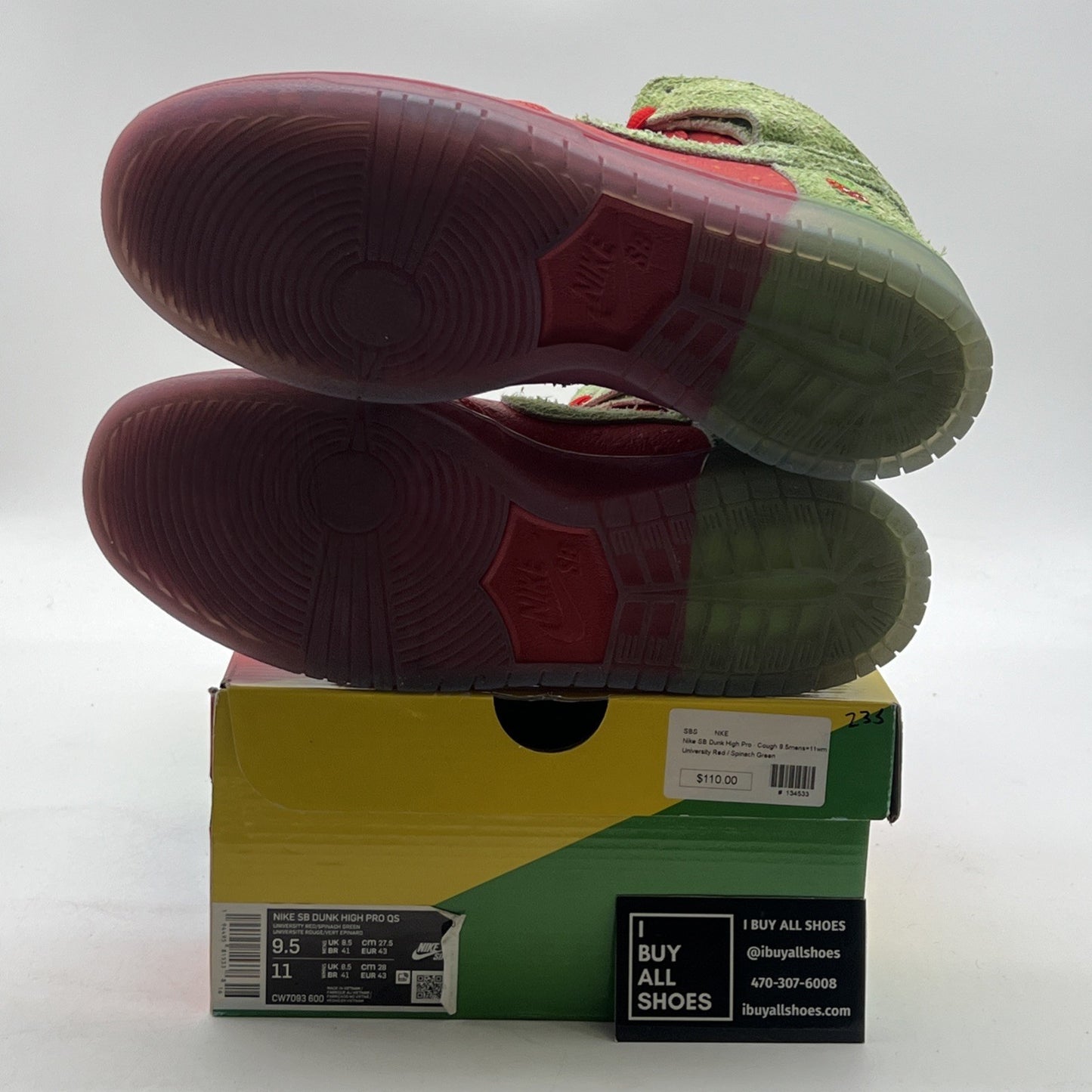 Size 9.5 - Nike SB Dunk High Strawberry Cough (CW7093-600)