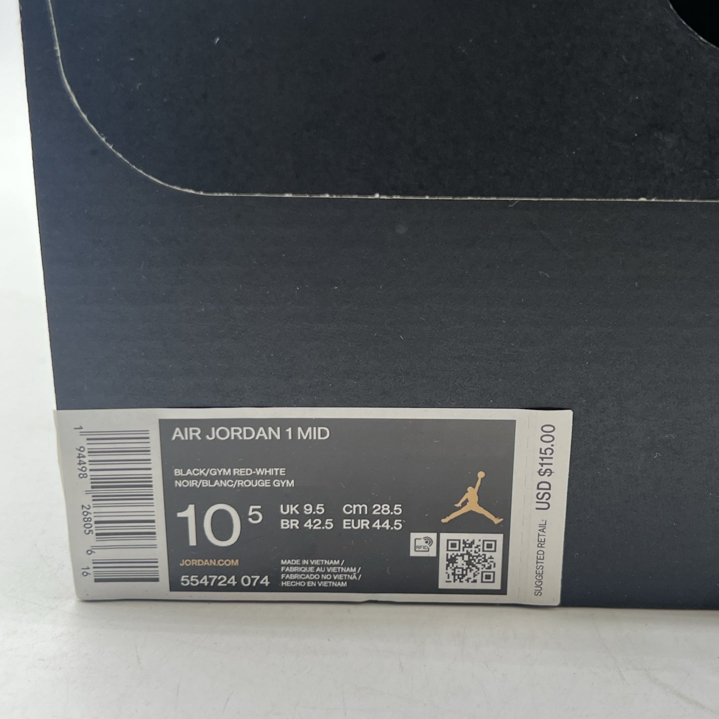 Size 10.5 - Air Jordan 1 Mid Banned 2020 (554724-074)