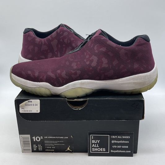 Size 10.5 - Air Jordan Future Low Bordeaux Camo Black Suede (718948-605)