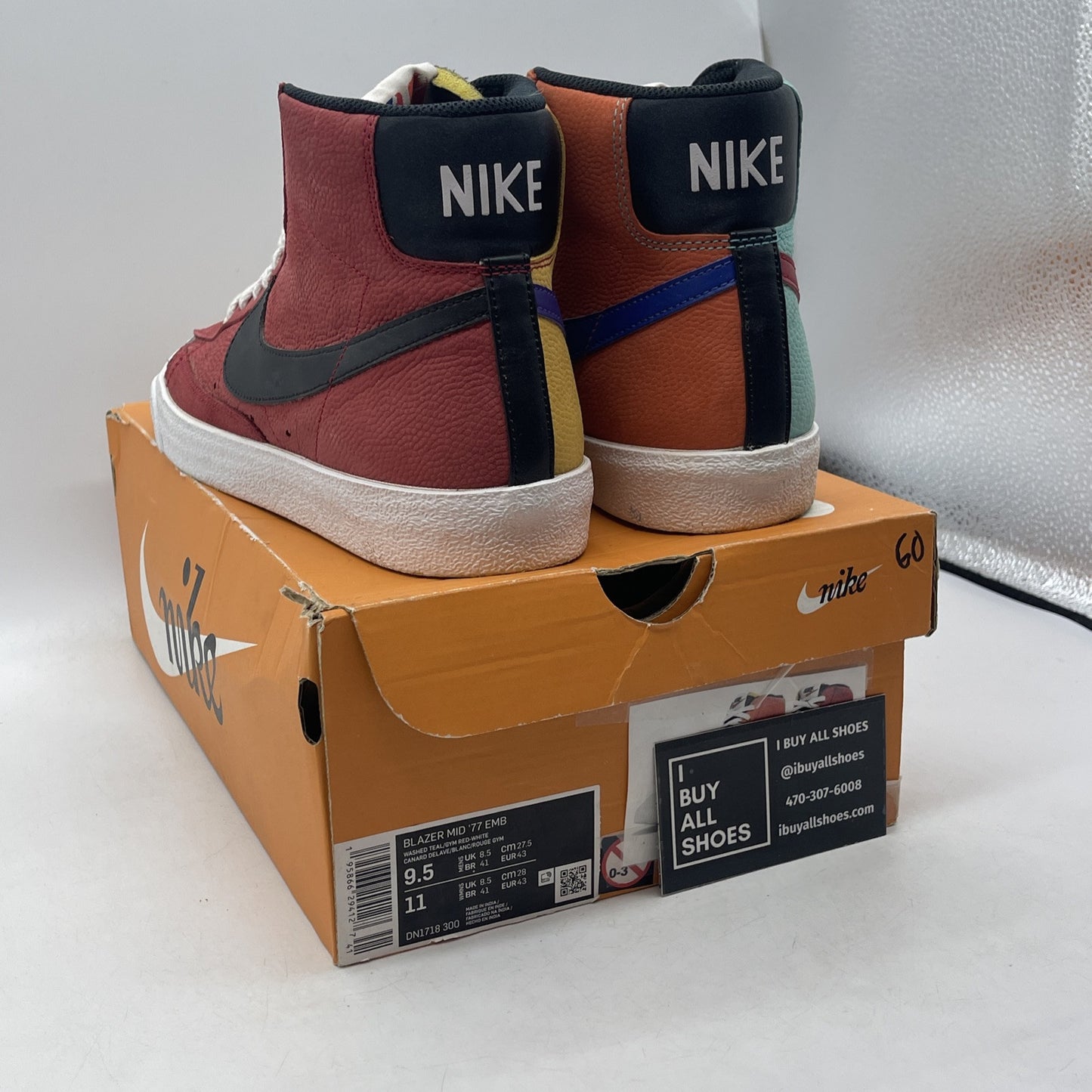 Size 9.5 - Nike NBA x Blazer '77 EMB Mid WNBA Blue Leather (dn1718-300)