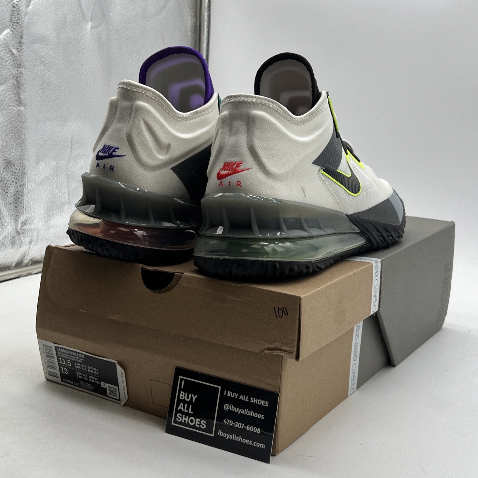 Size 11.5 - Nike LeBron 18 Low Air Max 95 Greedy (CV7562-100)