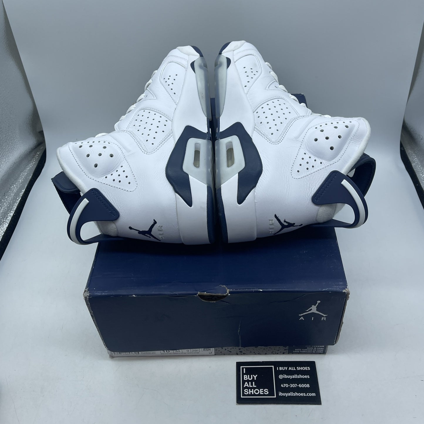 Size 10 - Jordan 6 Retro Midnight Navy White Leather Suede (CT8529-141)