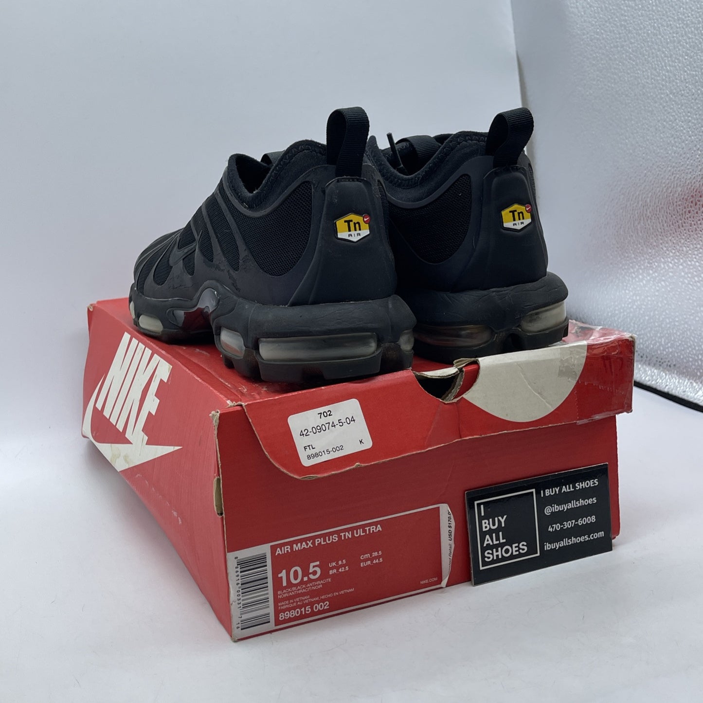 Size 10.5 - Nike Air Max Plus TN Ultra Triple Black Suede (898015-002)