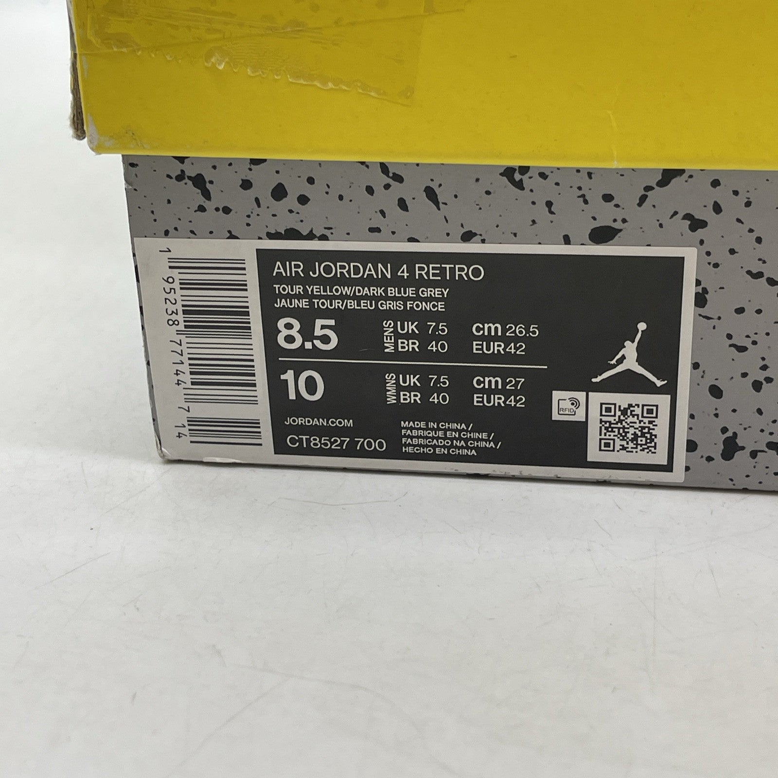 Size 8.5 - Jordan 4 Retro Mid Lightning White Black Grey Suede (CT8527-700)