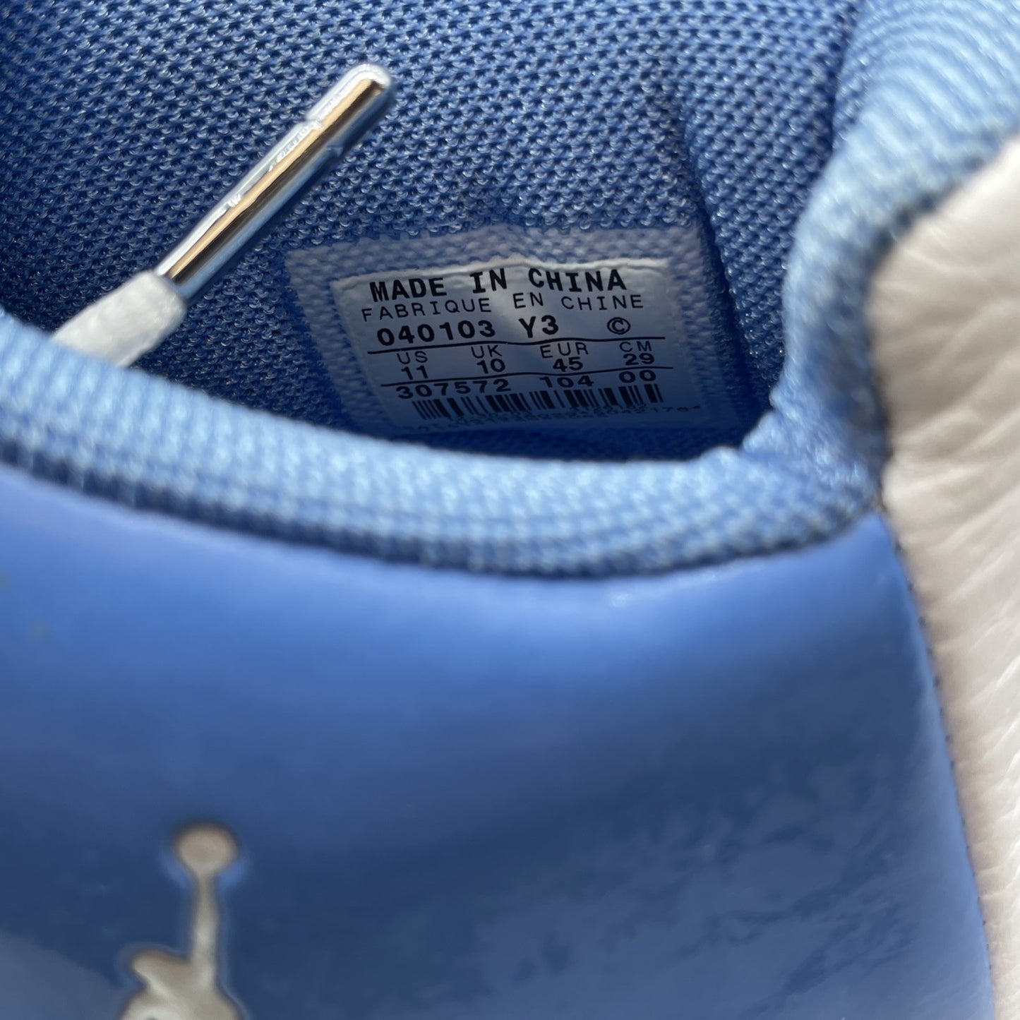 Size 11 - NIKE AIR JORDAN Jumpman Team Flow Blue White Leather (307572-104)