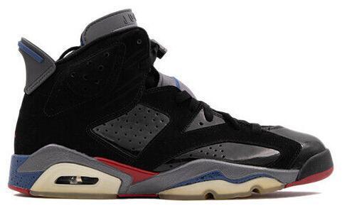 Size 10 - Air Jordan 6 Retro Pistons Black Red Blue Suede Leather (384664-001)