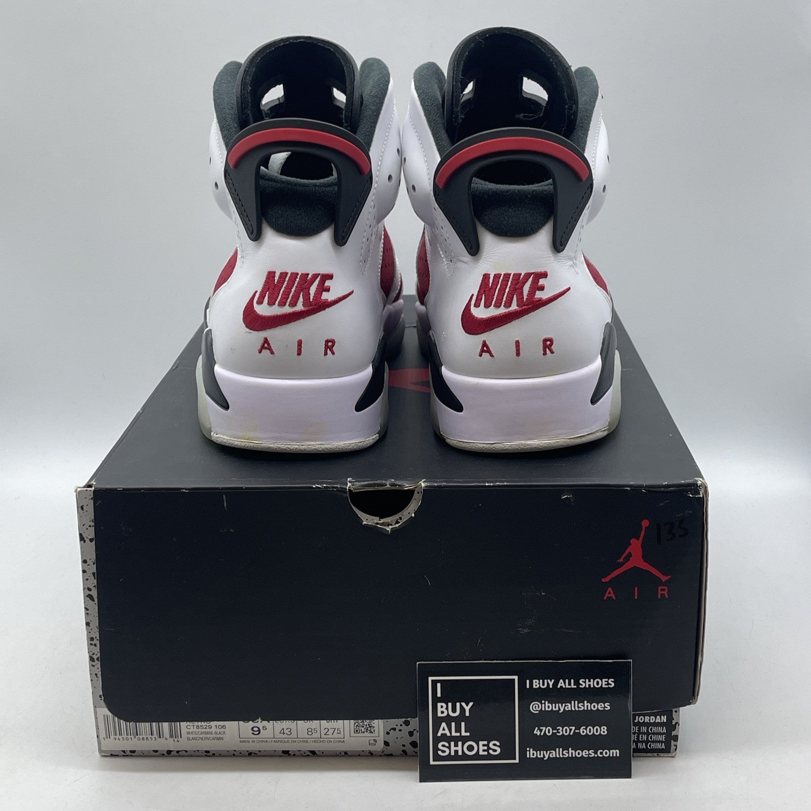 Size 9.5 - Jordan 6 Retro OG Mid Carmine Suede Leather Red White  (CT8529-106)