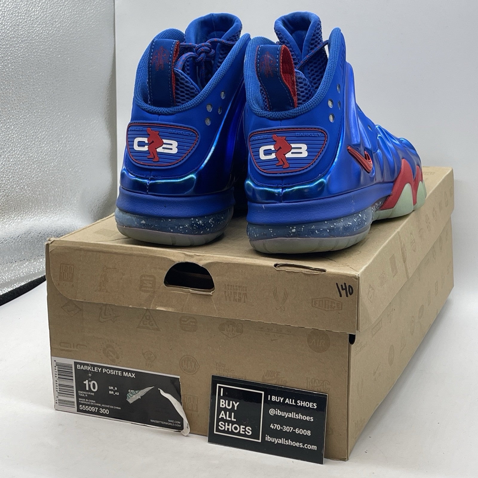 Size 10 - Nike Barkley Posite Max Sixers Blue Suede Leather (555097-300)