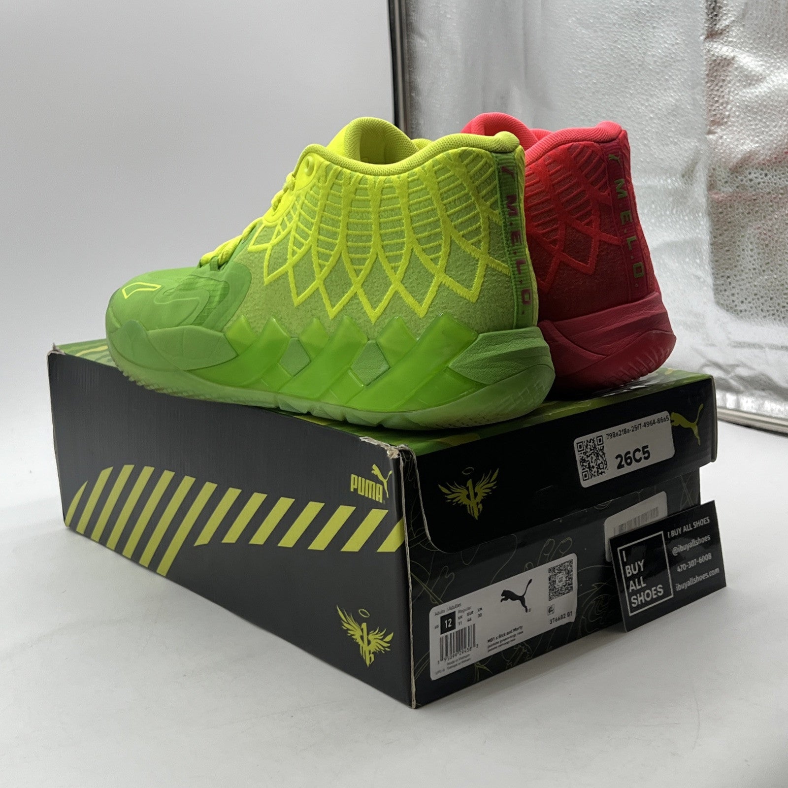 Size 12 - PUMA MB.01 x Rick and Morty Green/Red 2022 (376682-01)