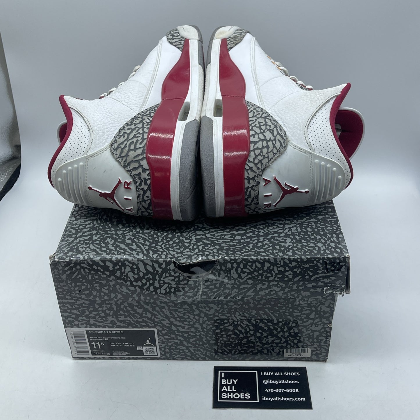 Size 11.5 - Jordan 3 Retro Mid Cardinal Red White Grey Suede (CT8532-126)